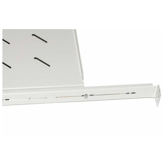 Link ripiano universale per armadio rack estraibile su binari telescopici 1 unita' grigio 650mm.
