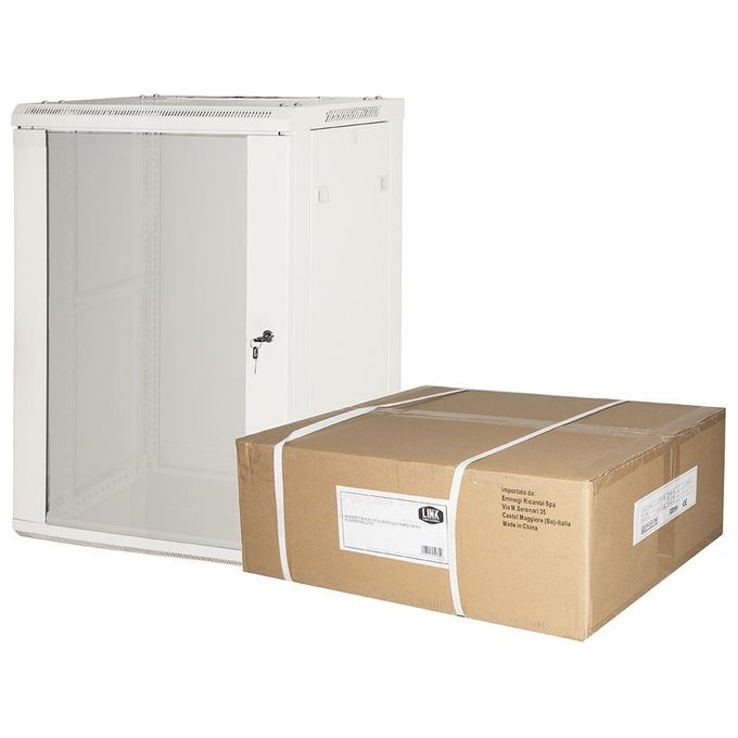 Link LK1915UGF Armadio rack 19'' 15 unita' da muro 770x600x450mm grigio disassemblato
