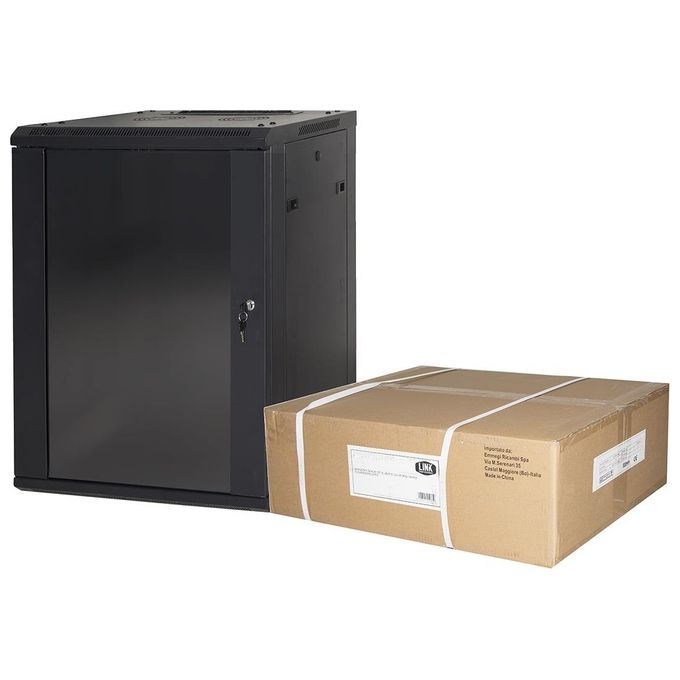 Link Armadio rack 19'' 15 unita' da muro 770x600x450mm nero disassemblato