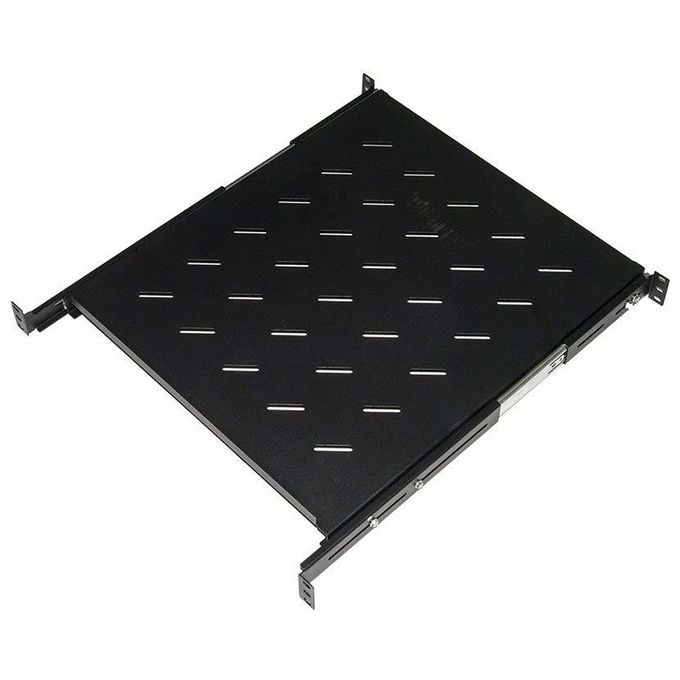 Link ripiano universale per armadio rack estraibile su binari telescopici 1 unita' nero 550mm.