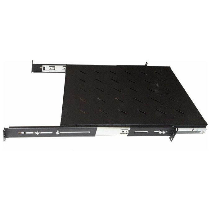 Link ripiano universale per armadio rack estraibile su binari telescopici 1 unita' nero 550mm.