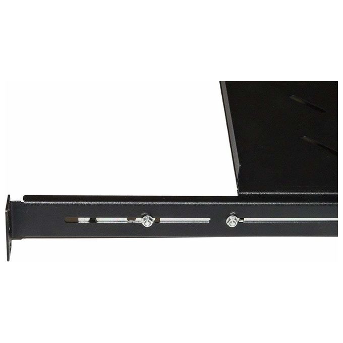 Link ripiano universale per armadio rack estraibile su binari telescopici 1 unita' nero 550mm.