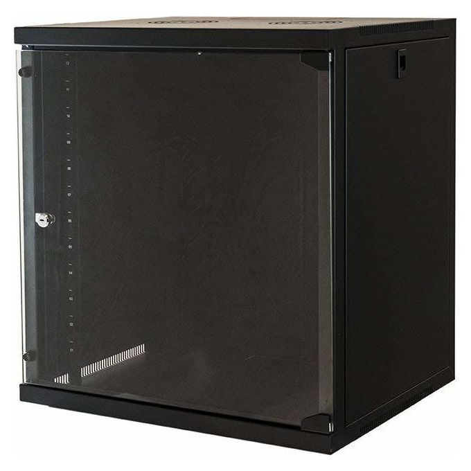 Link armadio 12 unita' da muro per reti (a)620 x (l)540 x (p) 450 mm colore nero