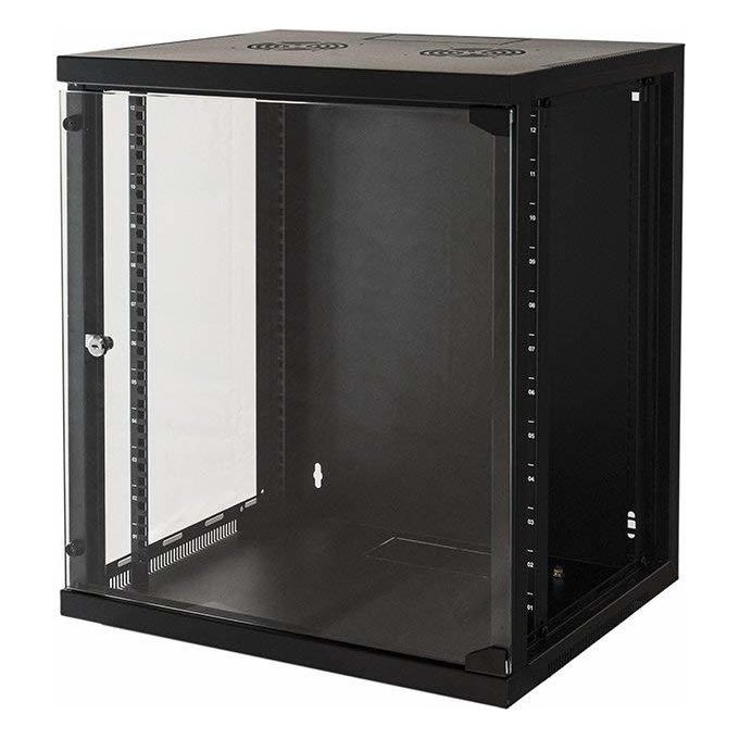 Link armadio 12 unita' da muro per reti (a)620 x (l)540 x (p) 450 mm colore nero