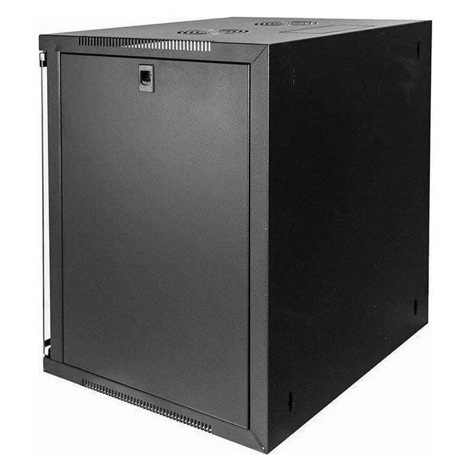 Link armadio 12 unita' da muro per reti (a)620 x (l)540 x (p) 450 mm colore nero