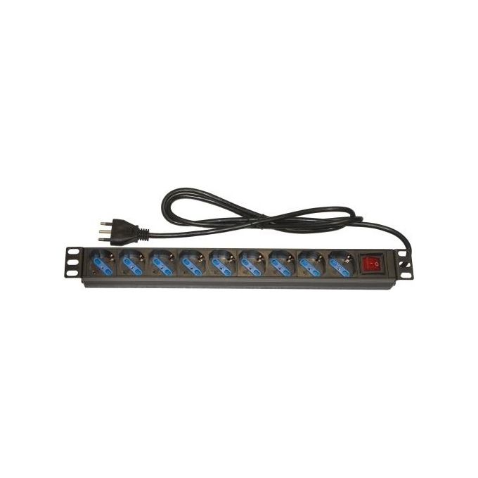 Link multipresa da rack 19'' 9 prese universali con interruttore spina italiana 16a