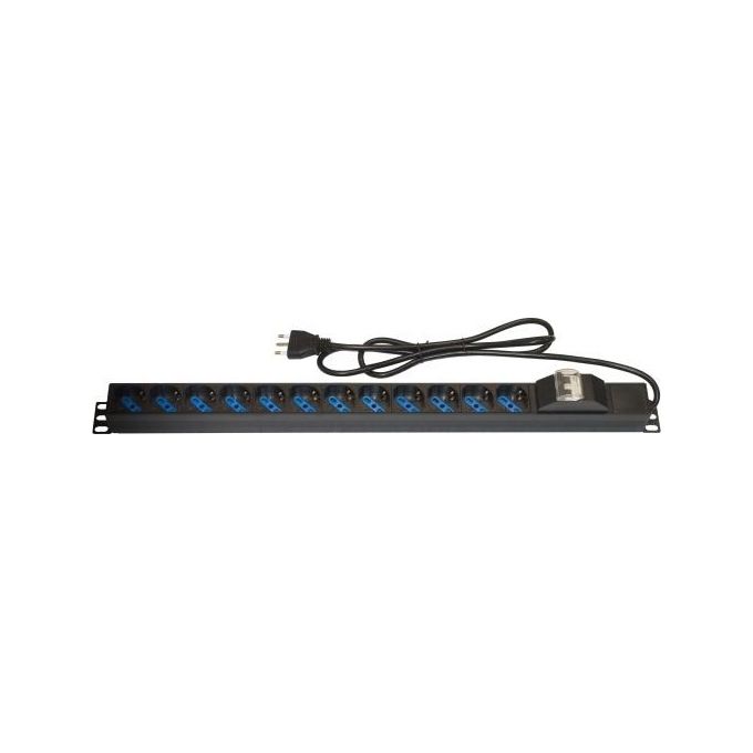 Link multipresa verticale a 12 porte per armadi rack con interruttore magnetotermico