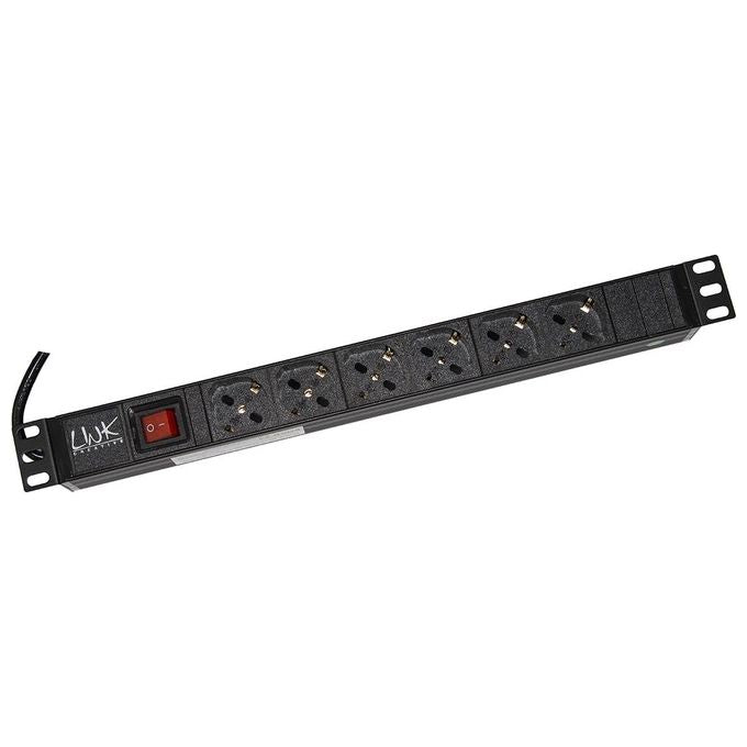 Link multipresa da rack 19 6 prese universali con interruttore spina italiana 16a