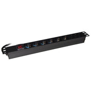 Link multipresa da rack 19 con 6 prese universali + 3 prese c13 con interruttore spina italiana 16a