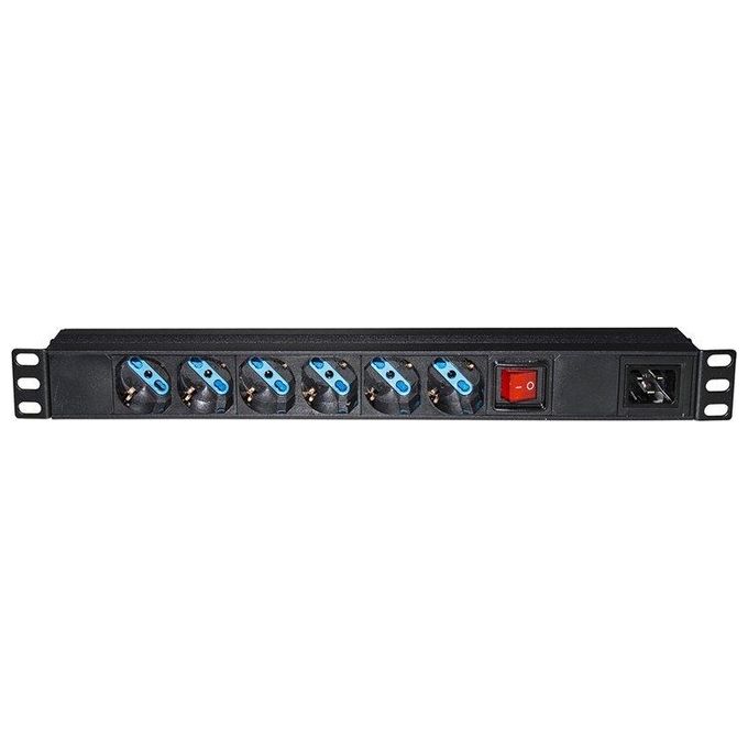 Link multipresa da rack 19 6 prese universali con presa per cavo alimentazione c20