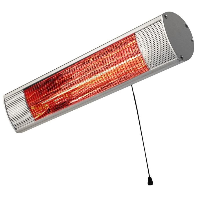 Bimar HR305 Stufa Alogena da Esterno 2000W IP65 Parete Orientabile 90° Kit Montaggio Incluso colore Alluminio