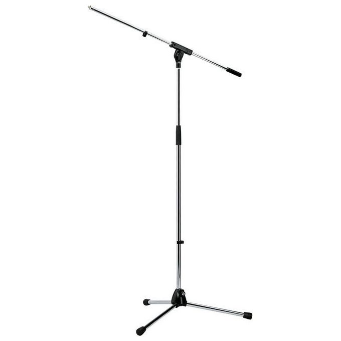 König and Meyer 21060-300-02 Supporto per Microfono Asta Dritta con Base a Treppiedi Altezza Regolabile da 92 5 a 163 cm Peso 3 03 Kg colore Cromo
