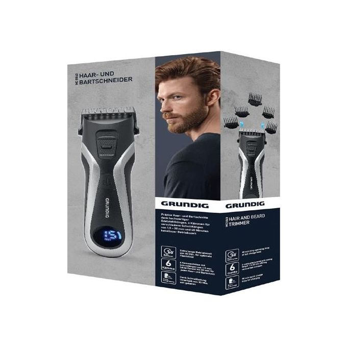 Grundig MC 8840 Tagliacapelli e Barba Ricaricabile Nero-Argento