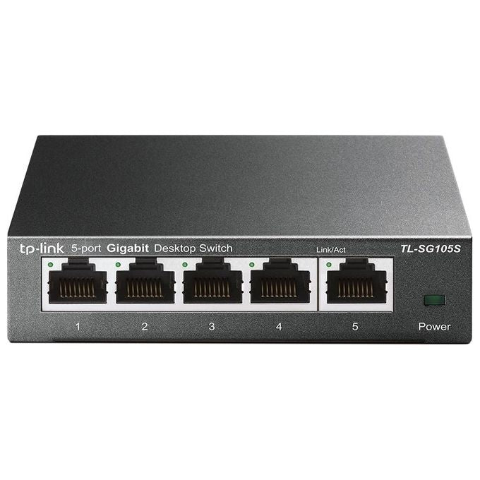 Tp-Link TL-SG105S Switch di Rete Non gestito L2 Gigabit Ethernet 10-100-1000 Nero