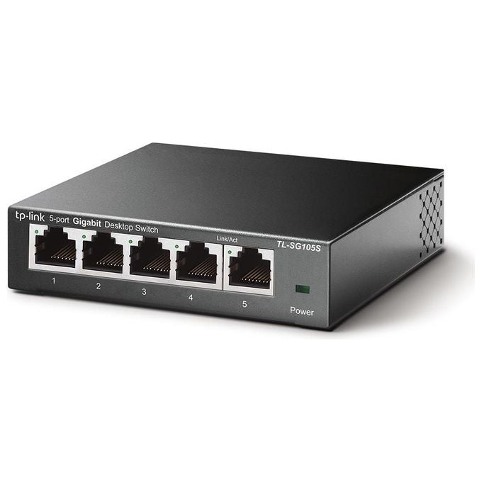 Tp-Link TL-SG105S Switch di Rete Non gestito L2 Gigabit Ethernet 10-100-1000 Nero
