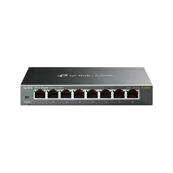 Tp-Link TL-SG108S Switch di Rete Non gestito L2 Gigabit Ethernet 10-100-1000 Nero