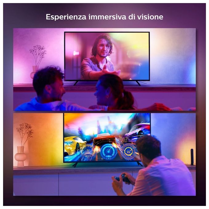 Philips 8718699784799 Hue White and Color Ambiance Striscia LED intelligente Bluetooth Zigbee 20 W 1100 lm colore Nero