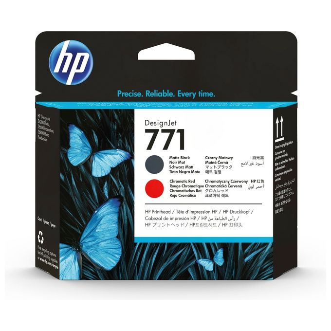 Hp Testina 771 Nero Opaco E Rosso