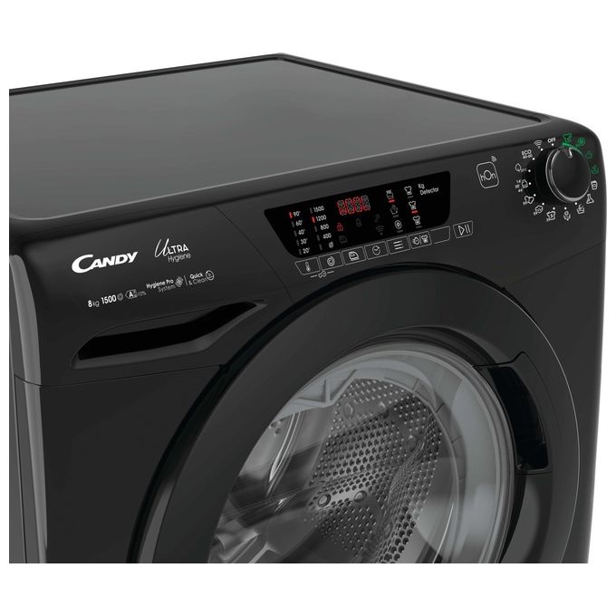 Candy HE1584TWMBB6-S Lavatrice Libera Installazione 8 kg Classe a Centrifuga 1500 giri-min Profondita' 53 cm Motore Inverter + Funzione Vapore + Wi-Fi Smart Pro Nero
