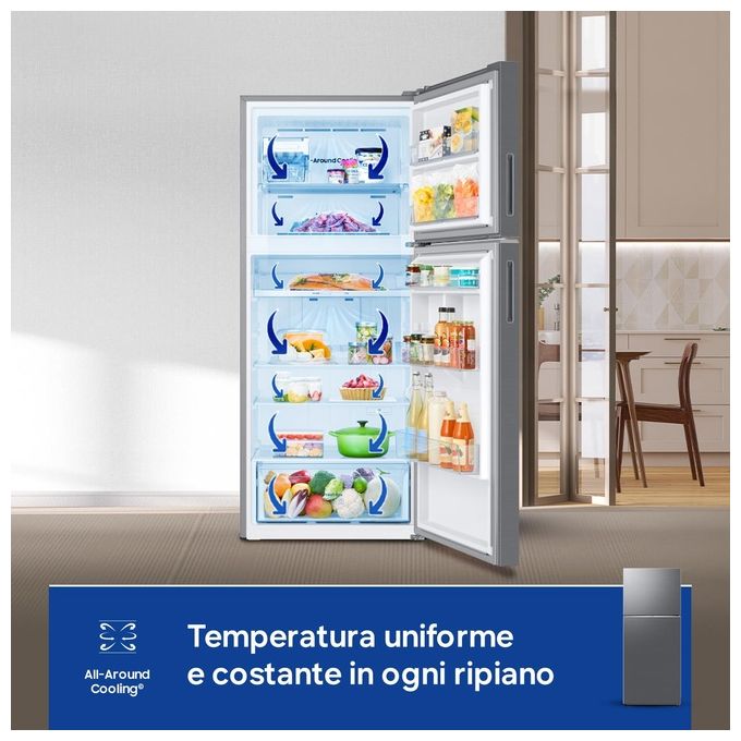 Samsung RT38CG6624S9ES EcoFlex AI Frigorifero Doppia Porta 393 L 171,5 cm Classe E 39 dB No Frost Wi-Fi colore Acciaio Inox