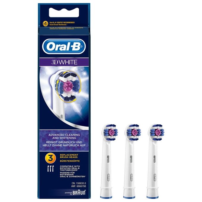 Braun Refill Eb18-3 Probright 3 Testine Ricambio Spazzolino Elettrico