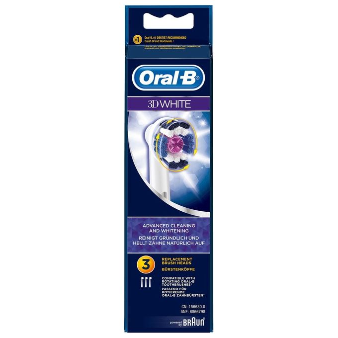 Braun Refill Eb18-3 Probright 3 Testine Ricambio Spazzolino Elettrico