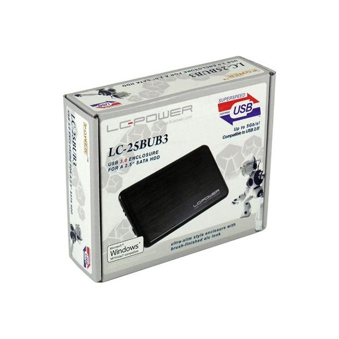 LC Power LC-25BUB3 Case Esterno per HDD 2,5'' Nero