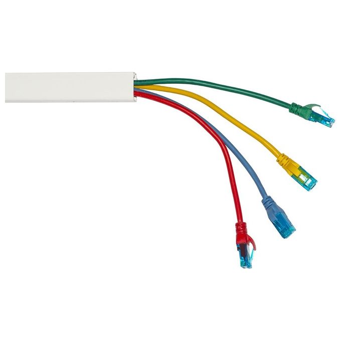 Link canalina passacavi adesiva in pvc mm 25x16 mt 2 con coperchio scorrevole Bianco