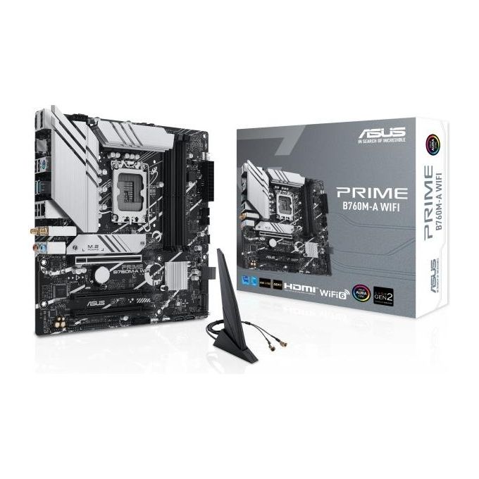 Asus PRIME B760M-A WIFI Scheda Madre micro ATX Intel B760 LGA 1700 DDR5 128 GB WiFi 6 Bluetooth 5.2 2x M.2 PCIe 4.0 2.5Gb Ethernet