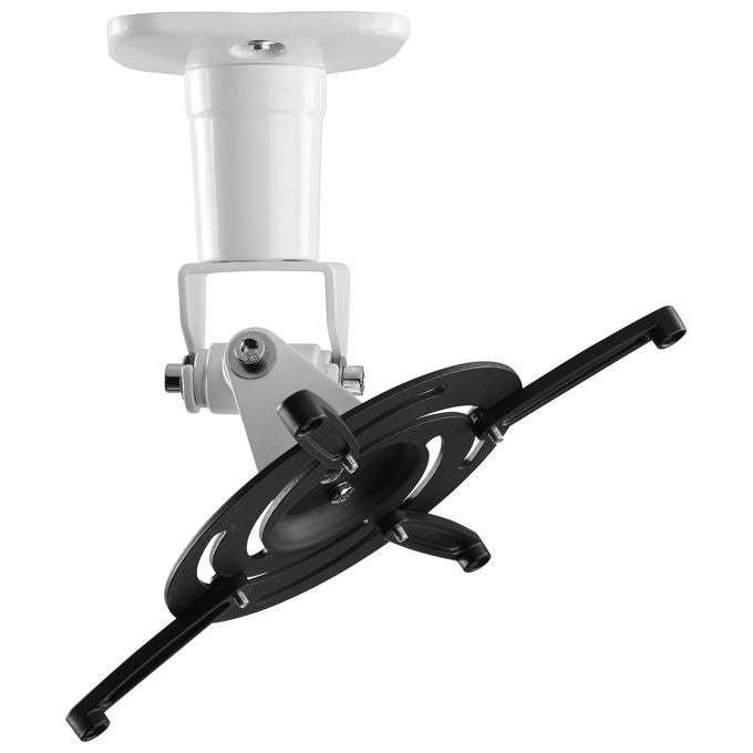 One For All WM5320 Supporto per Proiettore a Soffitto Regolabile 360° Inclinazione 0-25° Portata 15 Kg colore Nero Bianco