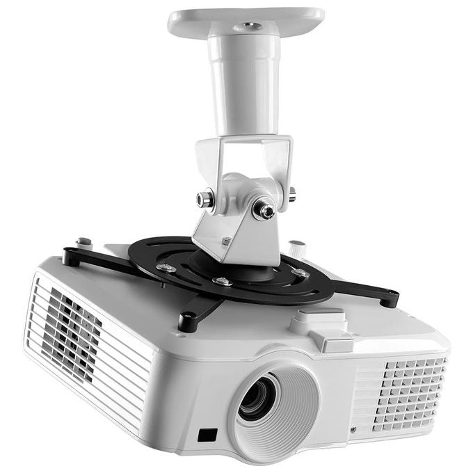 One For All WM5320 Supporto per Proiettore a Soffitto Regolabile 360° Inclinazione 0-25° Portata 15 Kg colore Nero Bianco