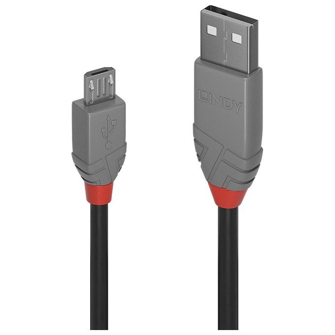 Lindy Cavo Usb Usb A Micro-Usb B 1mt Nero-Grigio