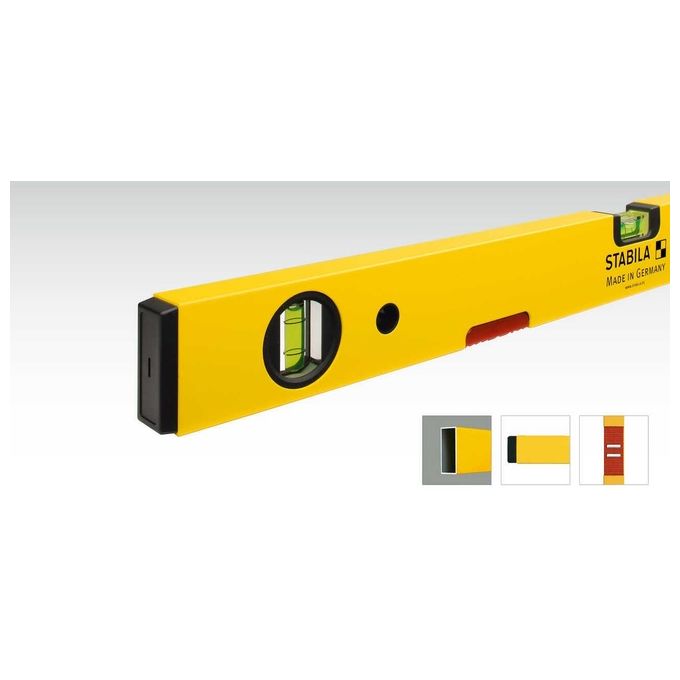 Stabila 02874 Type 70 M Livella Magnetica 60 cm con Fiala Orizzontale e Verticale Alluminio Rinforzato colore Nero Giallo