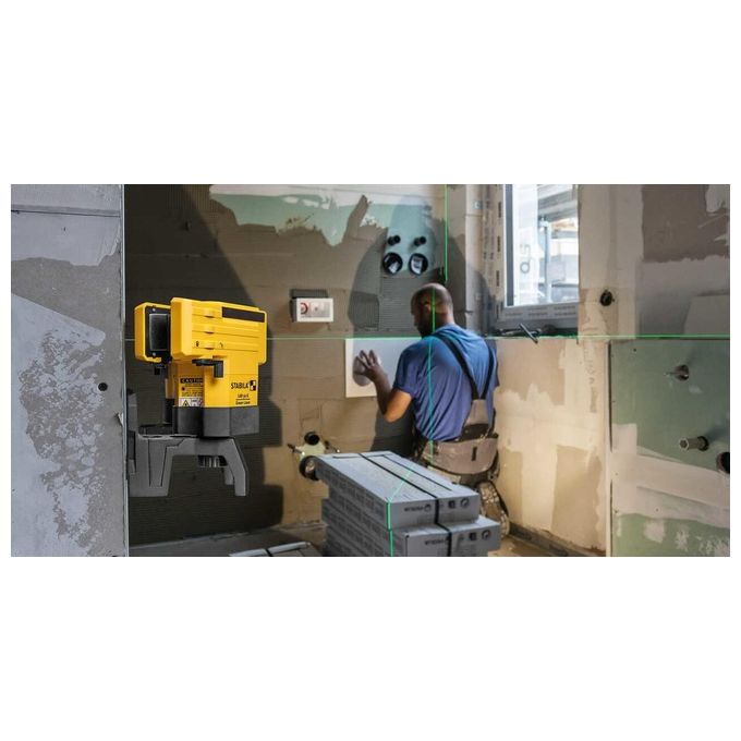 Stabila 19110 LAX 50 G Laser a Linea Croce Verde Autolivellante Portata 30 m Precisione ±0,5 mm-m IP53 colore Nero Giallo