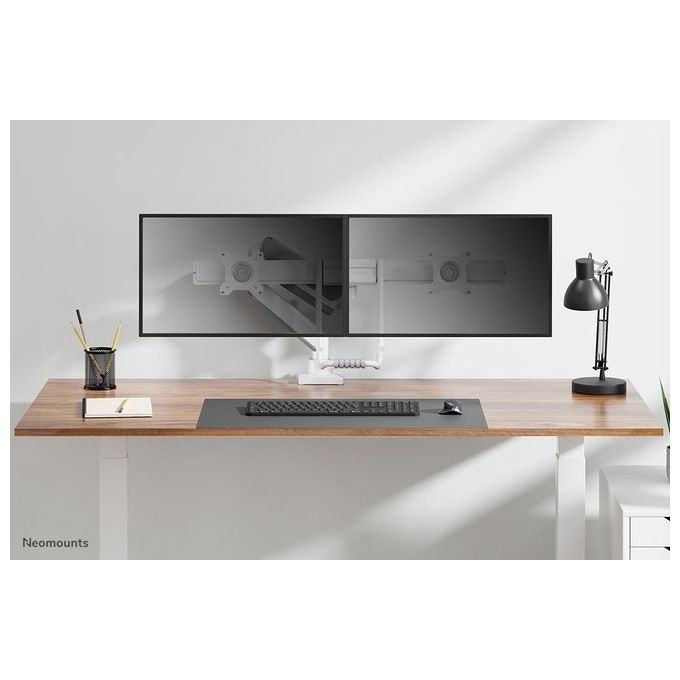 Neomounts 14793746000 DS75-450BL2 Supporto da Tavolo per 2 Schermi fino a 32'' 8 Kg ciascuno Regolabile in Altezza Rotazione e Inclinazione colore Nero