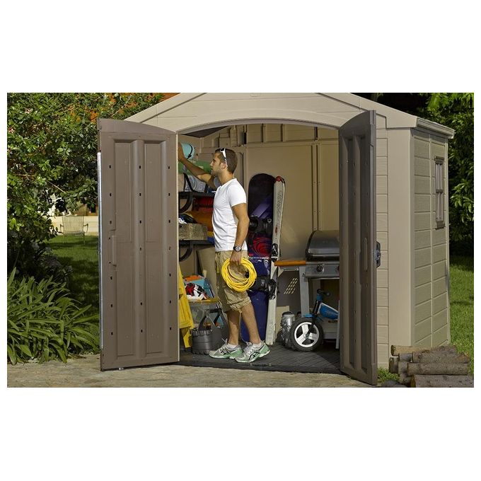 Keter Casetta da Giardino Factor 8X6 in Resina 256,5x182x243h Beige