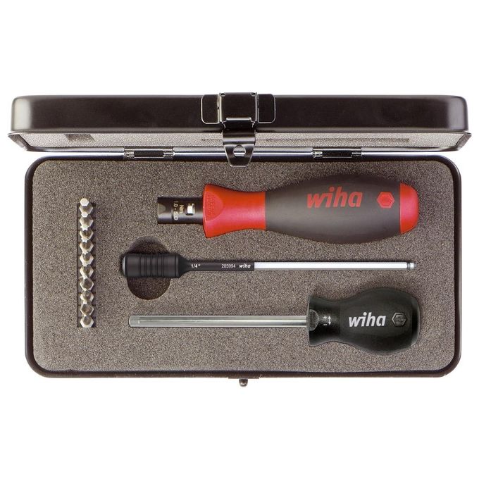 Wiha 26893 TorqueVario-S Set di cacciaviti dinamometrici 14 pezzi 0,8-5,0 Nm colore Rosso-Nero