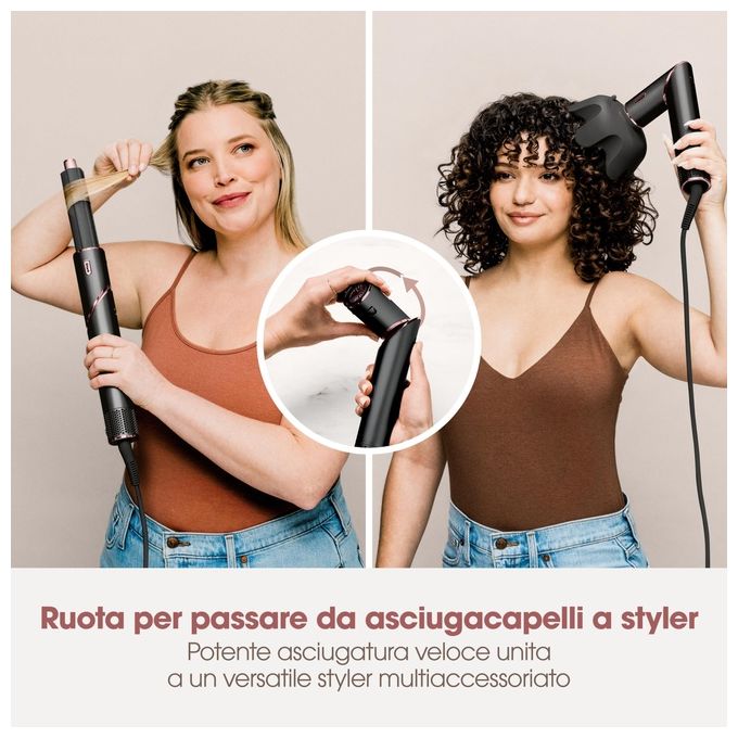 Shark HD424EU FlexStyle Asciugacapelli Styler 3in1 1400W tecnologia Coanda 4 accessori inclusi colore Nero Rose Gold