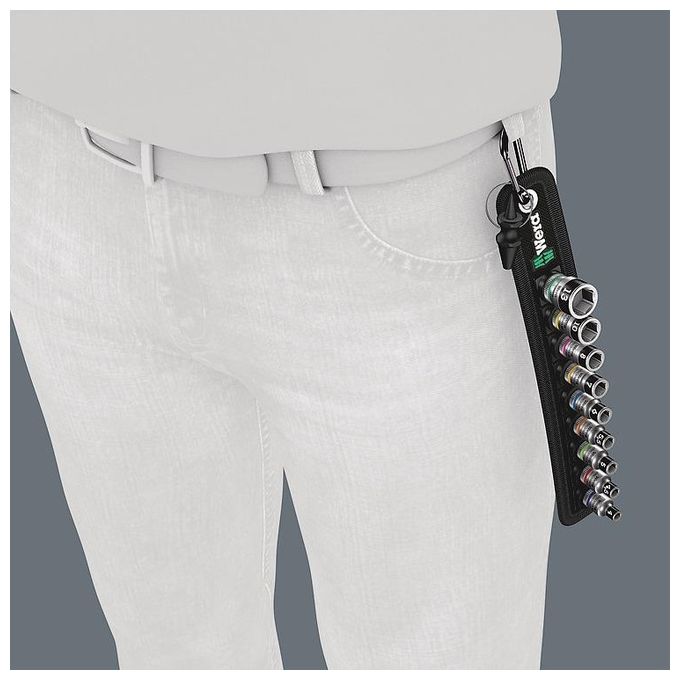 Wera Belt 1 KIT_ Zyklop di Chiavi a Bussola con Attacco da 1-2'' con Funzione di Ritegno 10 Pezzi