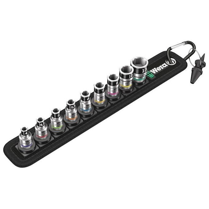 Wera Belt 1 KIT_ Zyklop di Chiavi a Bussola con Attacco da 1-2'' con Funzione di Ritegno 10 Pezzi