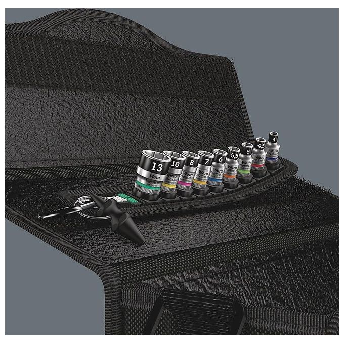 Wera Belt 1 KIT_ Zyklop di Chiavi a Bussola con Attacco da 1-2'' con Funzione di Ritegno 10 Pezzi