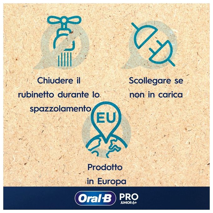 Oral-B 8006540742891 Junior Spazzolino elettrico rotante 3 modalita' timer 2 min sensore pressione colore Viola