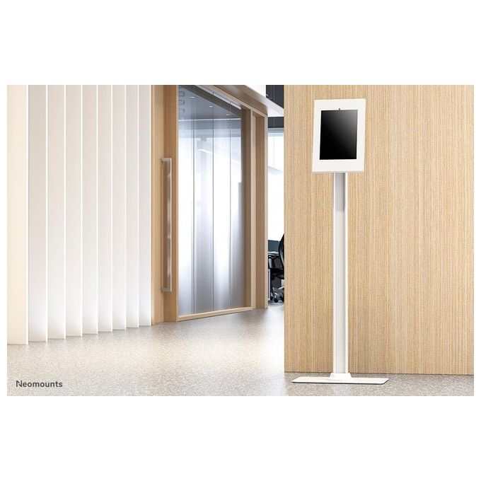 Neomounts FL15-650WH1 Supporto da Pavimento per Tablet 9,7-11 Pollici con Rotazione 90° Inclinazione Regolabile e Blocco Antifurto colore Bianco