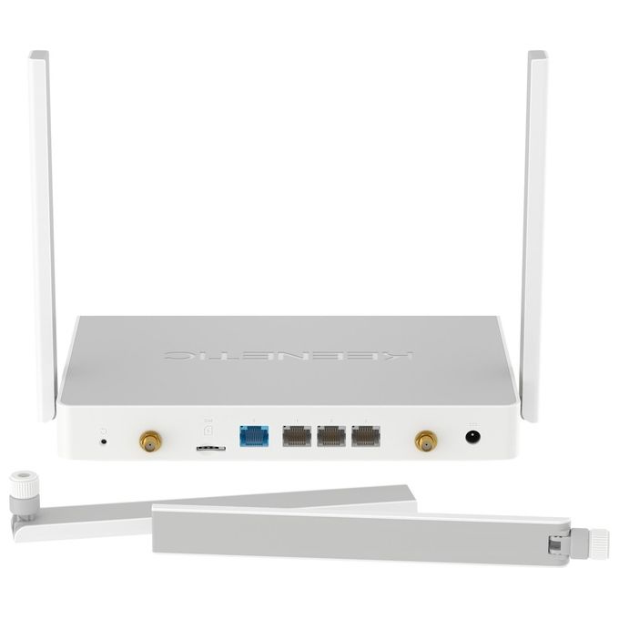 Keenetic KN-2311-01-EU Hero 4G+ Modem Router Wi-Fi 6 AX1800 Mesh 4G LTE 4 porte Gigabit USB 3.0 VPN colore Grigio