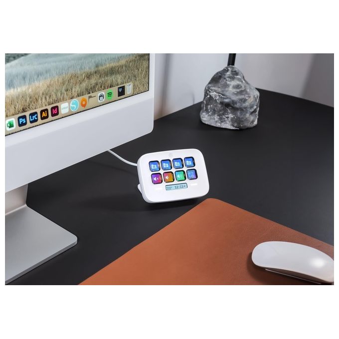 Elgato 10GBJ9901 Stream Deck Neo Tastiera controller con 8 tasti LCD personalizzabili e 2 Touch Points colore Bianco