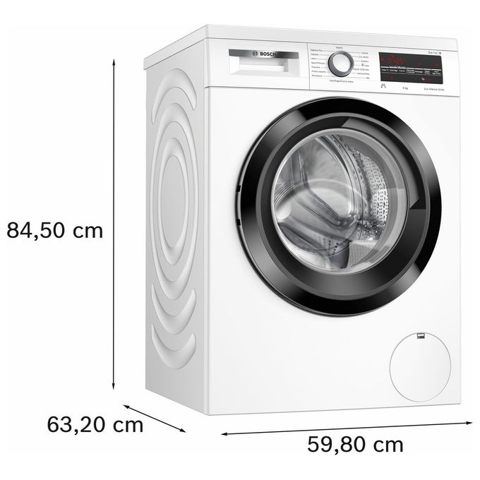Bosch WUU28T29II Serie 6 Lavatrice Carica Frontale 9 Kg 1400 rpm Classe A ActiveWater Plus EcoSilence Drive (85x60x60 cm) colore Bianco