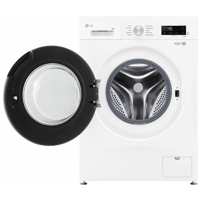 LG F4NX1009NWB Serie X1 - Lavatrice a carica frontale 9 kg, 1400 rpm, Classe A, 6 Motion Direct Drive, Allergy Care, Wi-Fi, (85x60x55 cm), Bianco