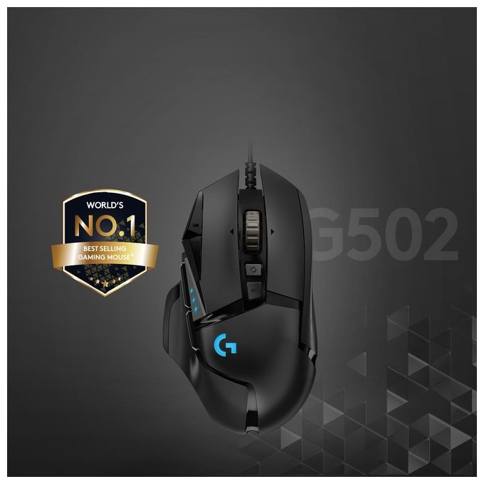 Logitech G502 HERO Mouse Gaming con Cavo Nero
