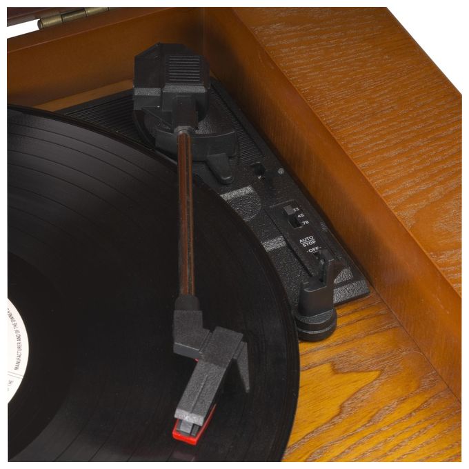 Denver MRD-51 Centro Musicale Retro con Giradischi 3 Velocita' Radio DAB FM Lettore CD e Cassetta USB Integrato colore Marrone