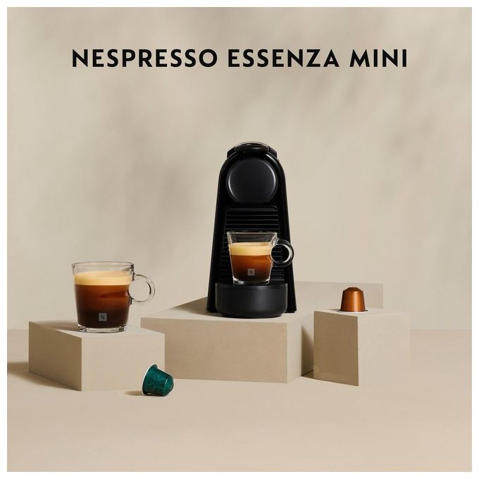 DeLonghi EN85.B Essenza Mini Macchina da Caffe' Sistema Nespresso Potenza 1150 W Capacita' 0,6 Litri Energy Saving Flow Stop Nero